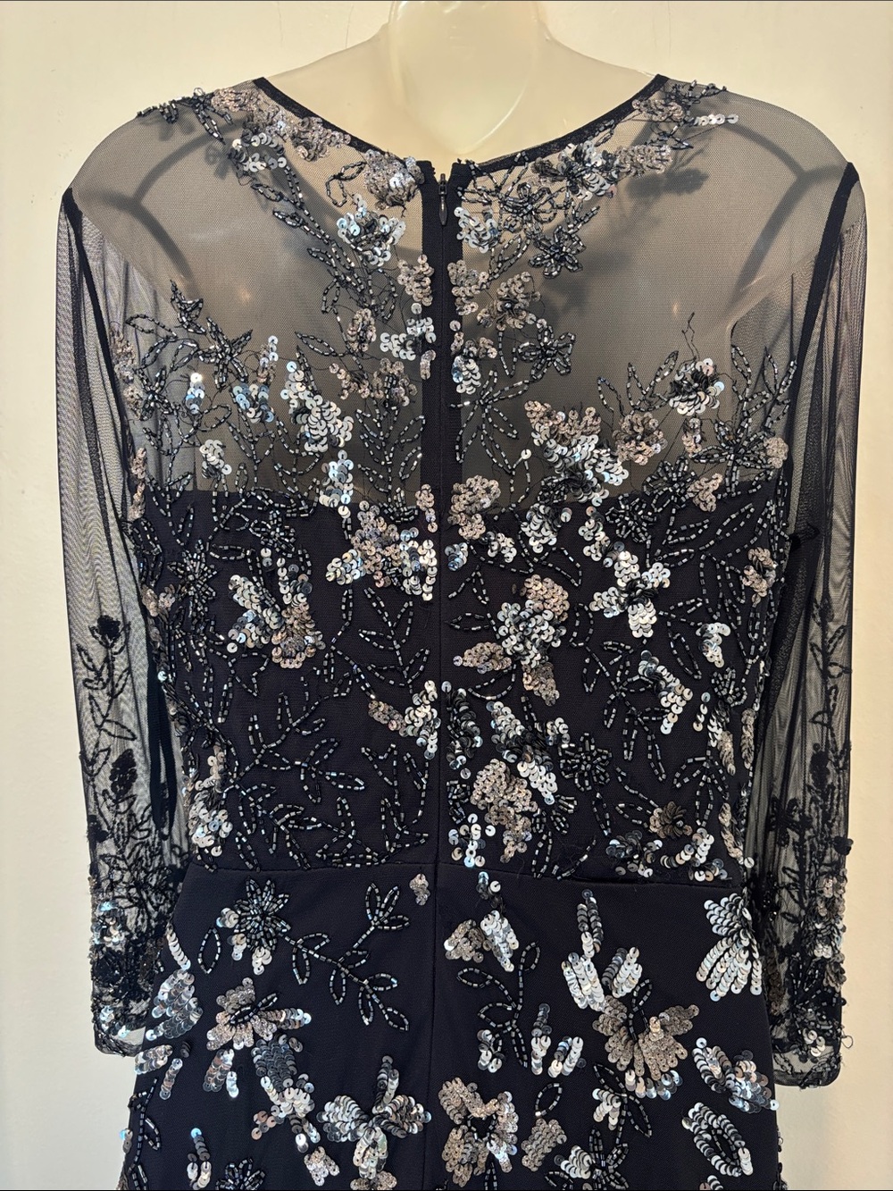 Adrianna Pappell Sheer Beaded Sequin Elegant Evening Party Dress Size 8 NWT - Picture 13 of 13